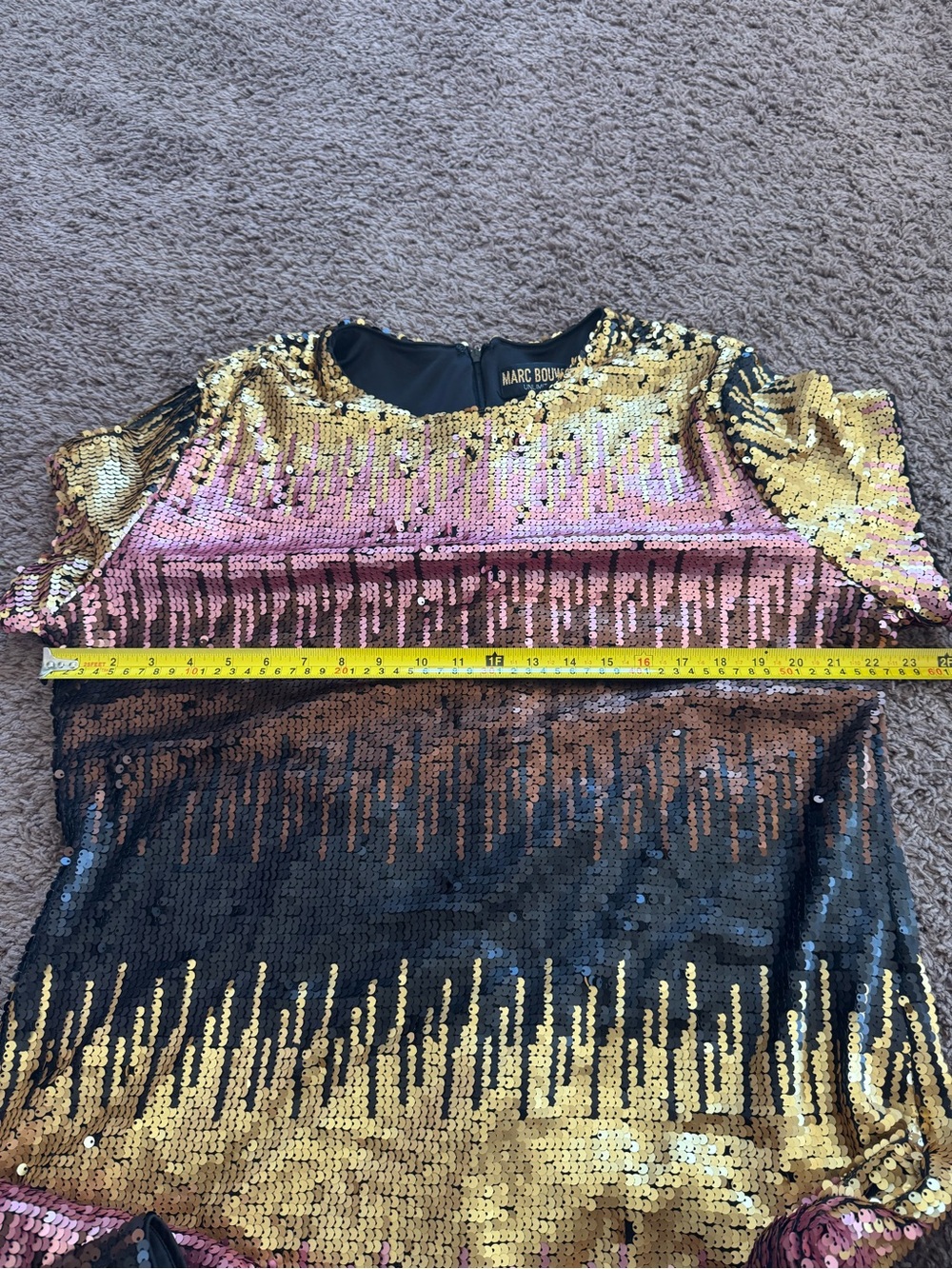 Marc Bouwer Unlimited Sequin Ombre Dress Party Short Sleeve Mini 1X - Picture 7 of 8